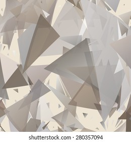 Abstract pattern consisting of randomly distributed triangles of different sizes and colors