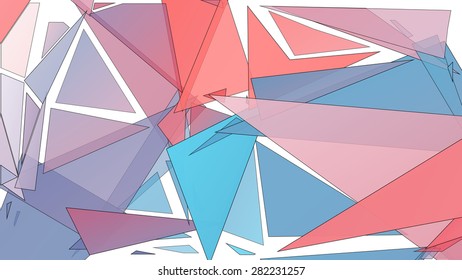 Abstract pattern consisting of randomly distributed triangles of different sizes and colors. Expressive dynamic background