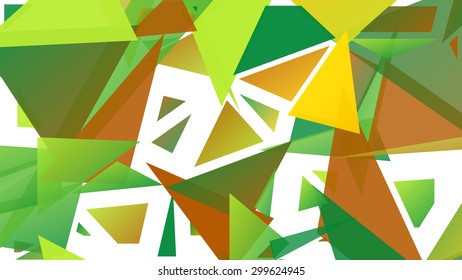 Abstract pattern consisting of randomly distributed triangles of different sizes and colors