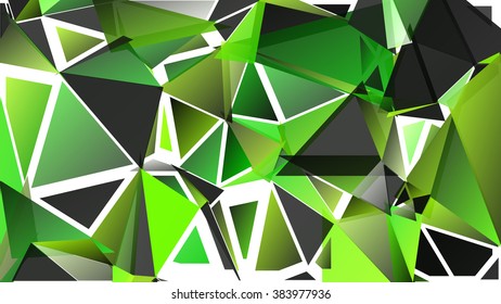 Abstract pattern consisting of randomly distributed triangles of different sizes and colors