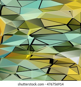 Abstract pattern consisting of randomly distributed triangles of different sizes and colors