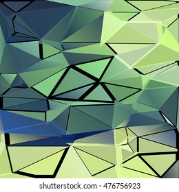 Abstract pattern consisting of randomly distributed triangles of different sizes and colors