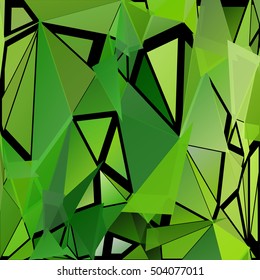 Abstract pattern consisting of randomly distributed triangles of different sizes and colors