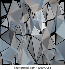 Abstract pattern consisting of randomly distributed triangles of different sizes and colors
