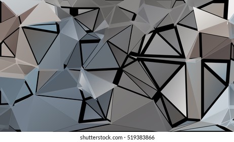 Abstract pattern consisting of randomly distributed triangles of different sizes and colors
