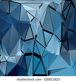 Abstract pattern consisting of randomly distributed triangles of different sizes and colors
