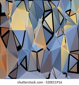 Abstract pattern consisting of randomly distributed triangles of different sizes and colors