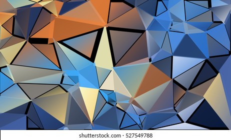 Abstract pattern consisting of randomly distributed triangles of different sizes and colors