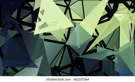Abstract pattern consisting of randomly distributed triangles of different sizes and colors