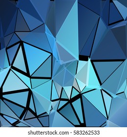 Abstract pattern consisting of randomly distributed triangles of different sizes and colors