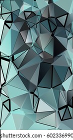 Abstract pattern consisting of randomly distributed triangles of different sizes and colors