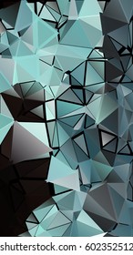 Abstract pattern consisting of randomly distributed triangles of different sizes and colors