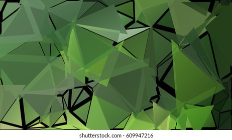 Abstract pattern consisting of randomly distributed triangles of different sizes and colors