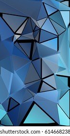 Abstract pattern consisting of randomly distributed triangles of different sizes and colors