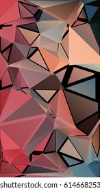 Abstract pattern consisting of randomly distributed triangles of different sizes and colors