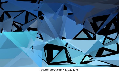 Abstract pattern consisting of randomly distributed triangles of different sizes and colors