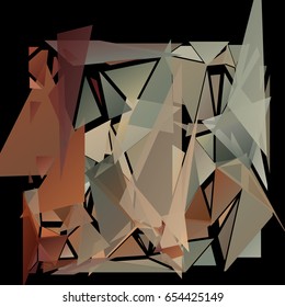 Abstract pattern consisting of randomly distributed triangles of different sizes and colors