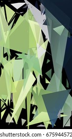 Abstract pattern consisting of randomly distributed triangles of different sizes and colors. Chaotic geometric background