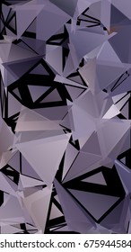 Abstract pattern consisting of randomly distributed triangles of different sizes and colors. Chaotic geometric background