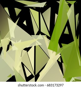 Abstract pattern consisting of randomly distributed triangles of different sizes and colors