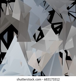 Abstract pattern consisting of randomly distributed triangles of different sizes and colors