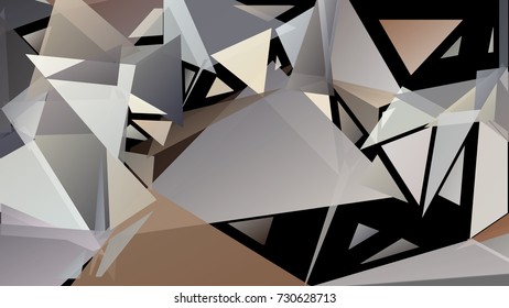 Abstract pattern consisting of randomly distributed triangles of different sizes and colors. Chaotic geometrical background