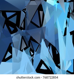 Abstract pattern consisting of randomly distributed triangles of different sizes and colors. Chaotic geometrical background