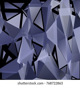 Abstract pattern consisting of randomly distributed triangles of different sizes and colors. Chaotic geometrical background