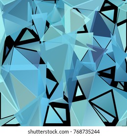Abstract pattern consisting of randomly distributed triangles of different sizes and colors. Chaotic geometrical background