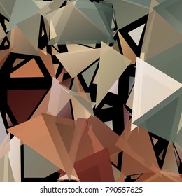 Abstract pattern consisting of randomly distributed triangles of different sizes and colors. Chaotic geometrical background