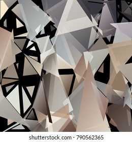 Abstract pattern consisting of randomly distributed triangles of different sizes and colors. Chaotic geometrical background