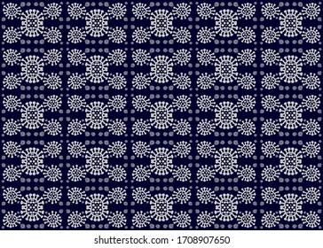 Abstract pattern with a corona virus theme, vector illustration