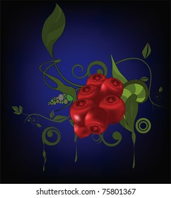 Abstract pattern with a cranberry