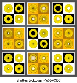 Abstract pattern, created by the rotation of geometric body. Vector illustration