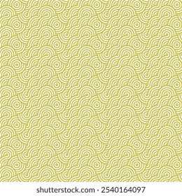 Abstract pattern curly chardonnay color shade wave lines or round zig zag twirls, seamless background. Transparent