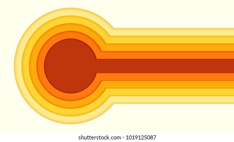 Abstract pattern of cut colored paper. Poster design with multi layers carving of paper. Horizontal vector template for layout for brochure, banner, flyer. 3D illustration.