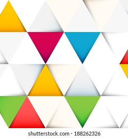 Abstract pattern with cut paper colorful triangles