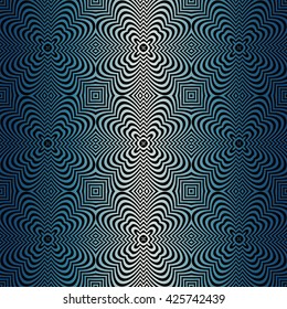 abstract pattern decorative lines of geometric elements in a diamond shape on a blue background gradient