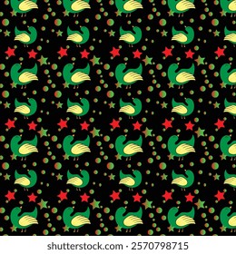 abstract pattern design with bird