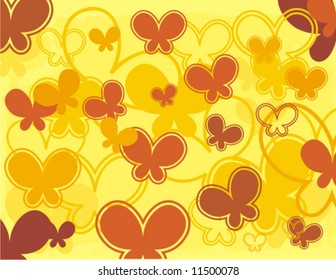 Abstract pattern design with butterflies, vector illustration series.