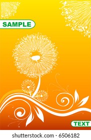 Abstract pattern for design with dandelions. Floral ornament for background.