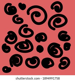 An abstract pattern design for decorating.line isolate on red background.