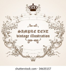 Abstract pattern for design. Floral retro elements for background.