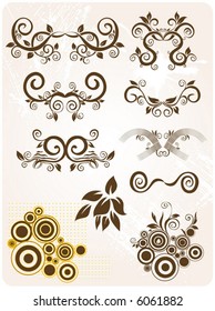 Abstract pattern for design. Floral retro ornament for background. Part 6.