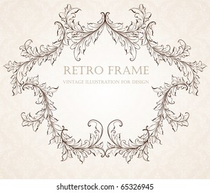 Motif abstrait pour la conception. Éléments floraux rétro pour fond. Cadre vintage avec arrière-plan harmonieux et place pour texte