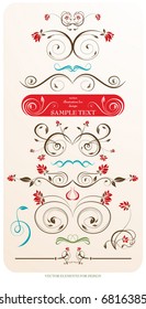 Abstract pattern for design. Floral retro elements for background.