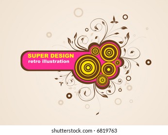 Abstract pattern for design. Floral retro elements for background.