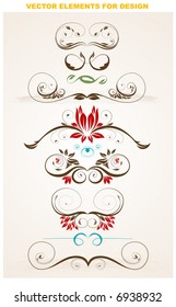 Abstract pattern for design. Floral retro elements for background.