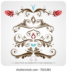 Abstract pattern for design. Floral retro elements for background.