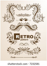 Abstract pattern for design. Floral retro elements for background.